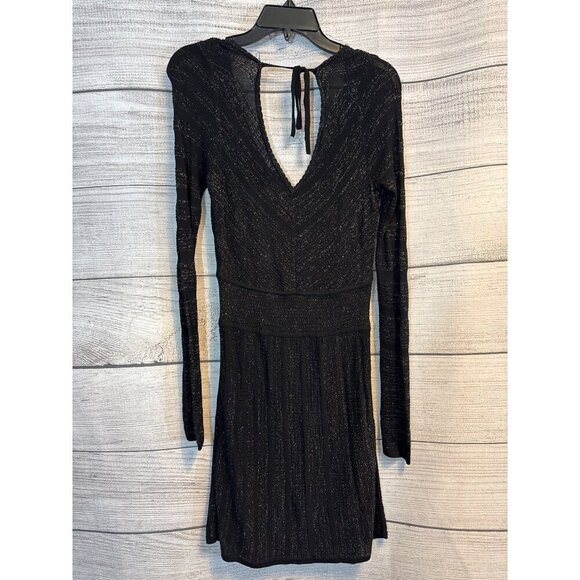Guess Metallic Gold Long Sleeve Knit Sweater Dress Size L - Picture 3 of 4